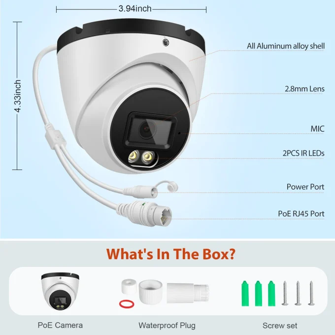 Real 4K Security PoE Dome Camera MN832 - Image 9