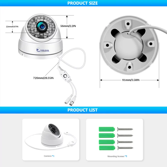 48LED Analog Camera HD AHD TVI CVI CVBS Security 2MP 1080P Camera-22025 - Image 6