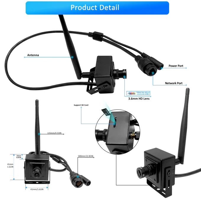 2MP 5MP Wireless Wi-Fi Mini Camera Support TF Card-22077 - Image 3
