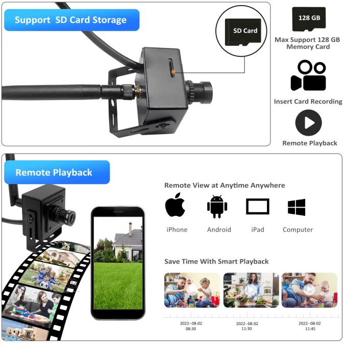2MP 5MP Wireless Wi-Fi Mini Camera Support TF Card-22077 - Image 5