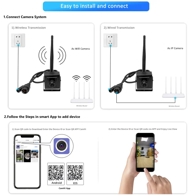 2MP 5MP Wireless Wi-Fi Mini Camera Support TF Card-22077 - Image 6