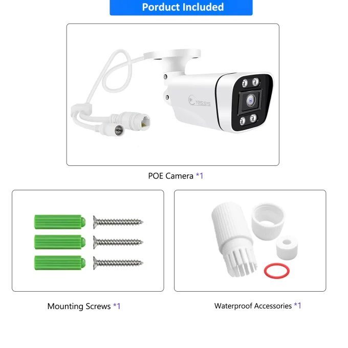 Eyes.sys ColorVu Audio 2.8mm Wide Angle 8MP 4K POE Bullet CCTV Camera-22120 - Image 6