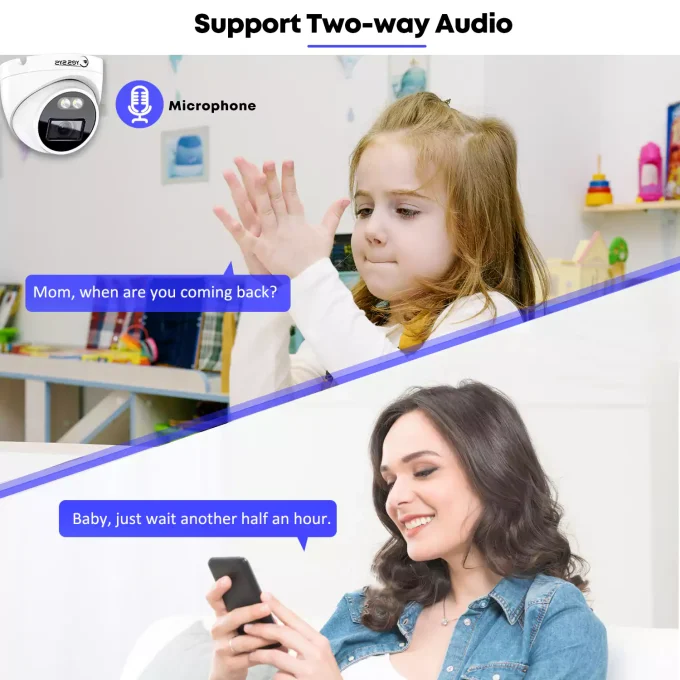 Eyes.sys 4MP 3.6mm 2-way Audio PoE Camera Face Detection Night Vision-22165 - Image 2