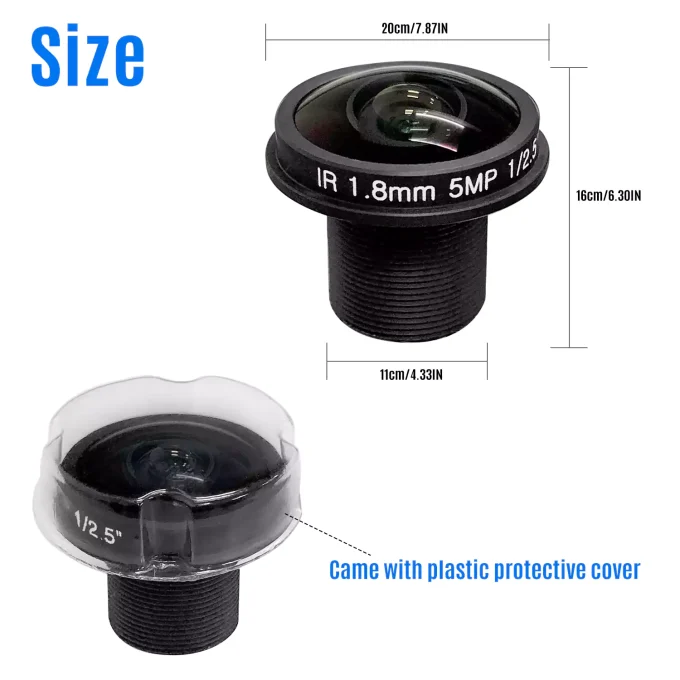 CCTV LENS 5MP 1.8mm M12 1/2.5″ Fisheye 180° for CCTV Security camera-22174 - Image 5