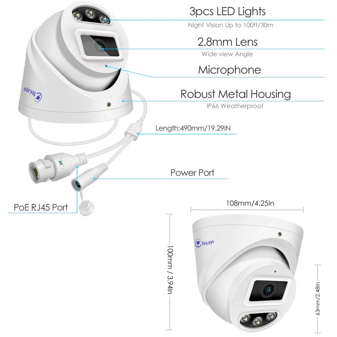 Eyes.sys 5MP POE CCTV Camera Outdoor-22208 - Image 5