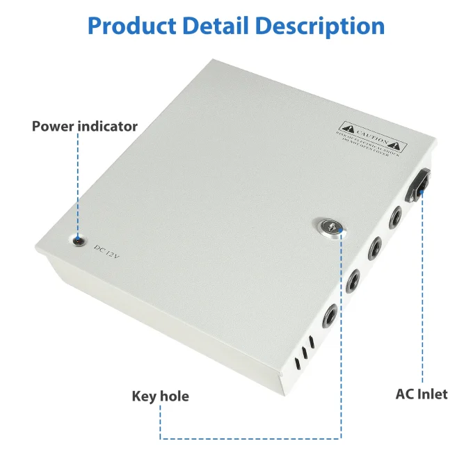 9 Channels DC12V 10 Amp PTC Reset Fuse CCTV Power Supply - Image 3