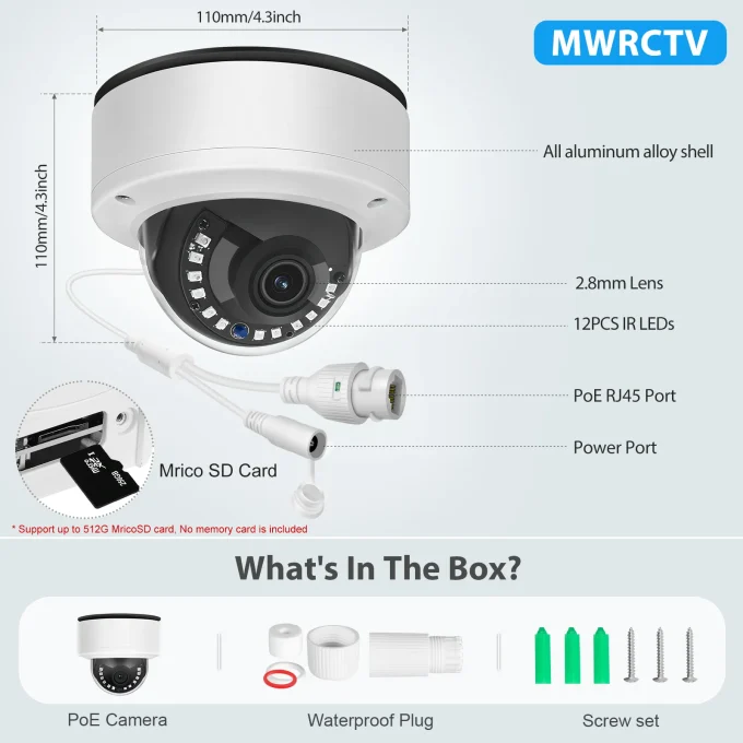 4K POE IP Camera Outdoor With SD Slot-MN837-PS - Image 9