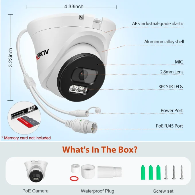 5MP POE Security Camera Outdoor with Card Slot-MN557-PS - Image 8