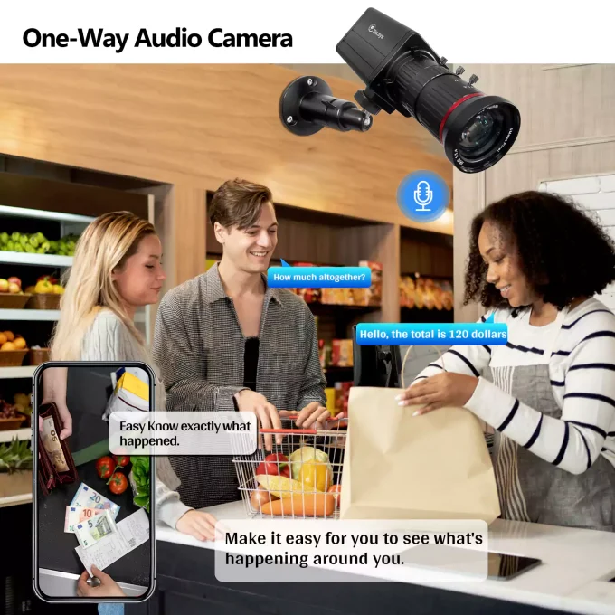 POE 5MP/8MP 4K 5-50mm Zoom Lens BOX Audio Camera Hikvision NVR Compatible-22175 - Image 2