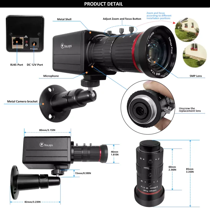 POE 5MP/8MP 4K 5-50mm Zoom Lens BOX Audio Camera Hikvision NVR Compatible-22175 - Image 5